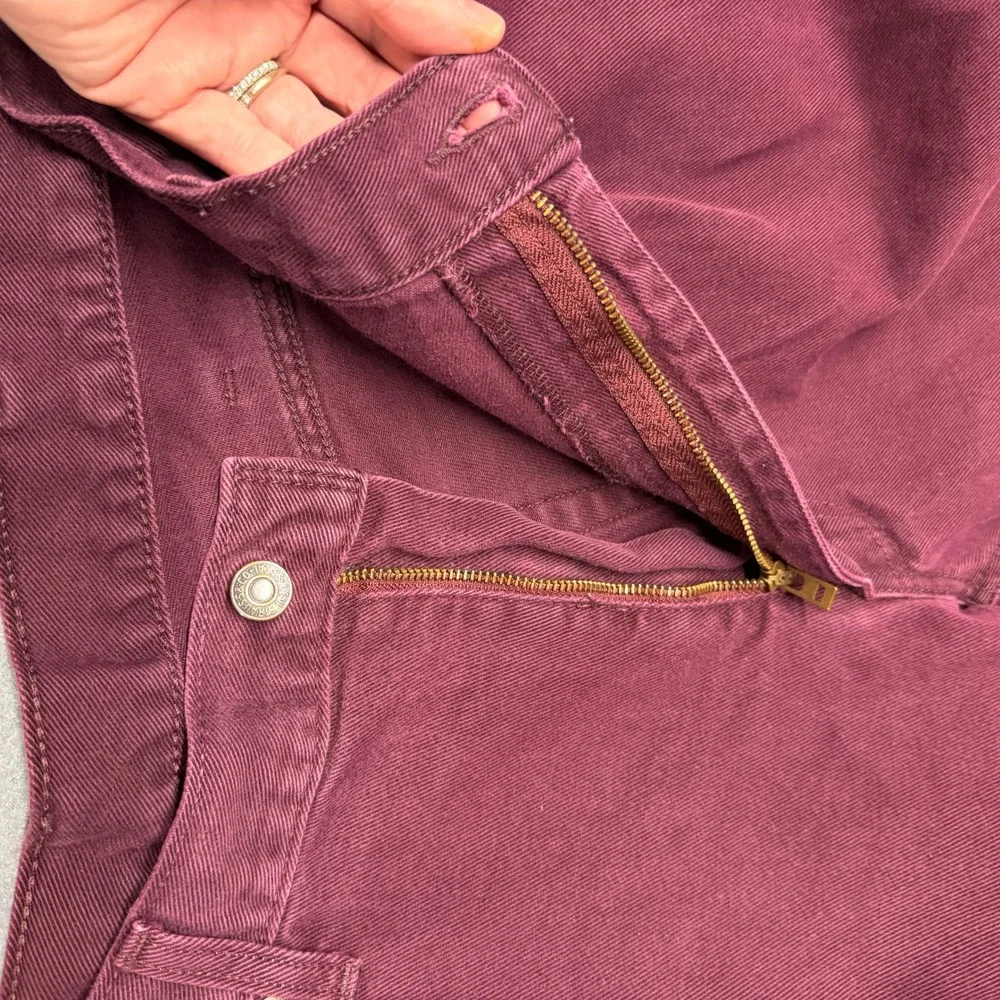 Levi's 541 Pants Mens 40x32‎ (39x29 ACTUAL) Athletic Taper Burgundy Denim HEMMED
